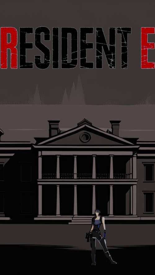 Jill Valentine encountering zombies inside the dark Spencer Mansion from the Resident... lava Play Max free background images