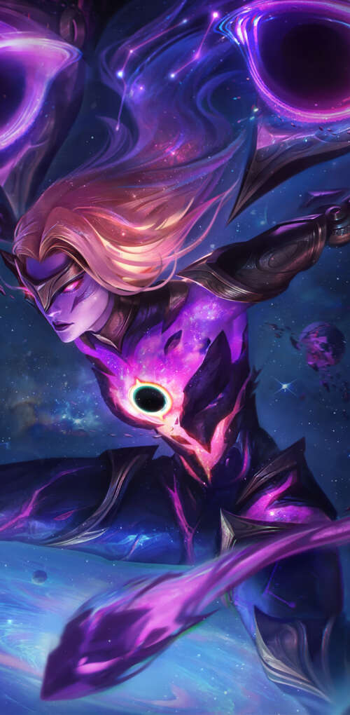 Cinematic portrait of Kai'Sa from League of Legends featuring her signature void-tech... Huawei Mate 30 Pro