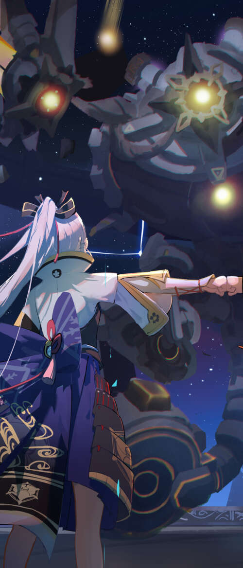 Un’opera d’arte digitale di alta qualità che raffigura i personaggi Kamisato Ayaka... nubia Flip 3