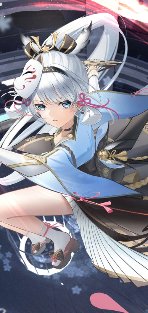 A high-quality character portrait of Kamisato Ayaka from Genshin Impact. Oppo A6c wallpaper photo gallery download