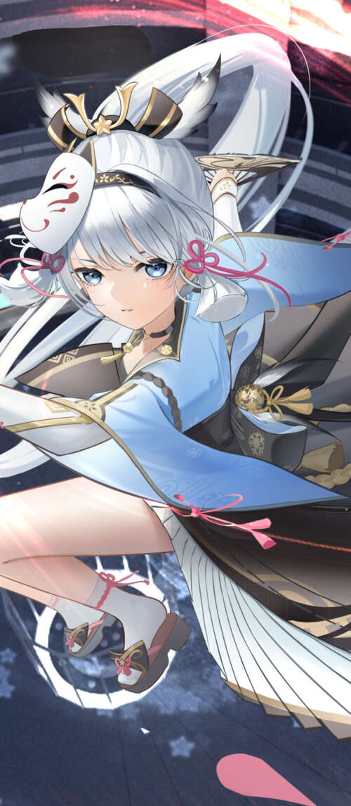 A high-quality character portrait of Kamisato Ayaka from Genshin Impact. Xiaomi Redmi 14C 5G free wallpaper