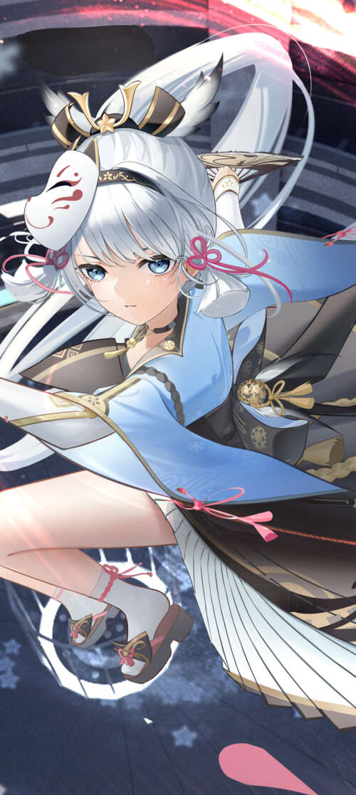 A high-quality character portrait of Kamisato Ayaka from Genshin Impact. agm G3 background images hd