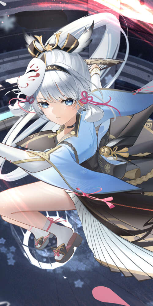 A high-quality character portrait of Kamisato Ayaka from Genshin Impact. Doogee Fire 3 Max pictures for wallpaper