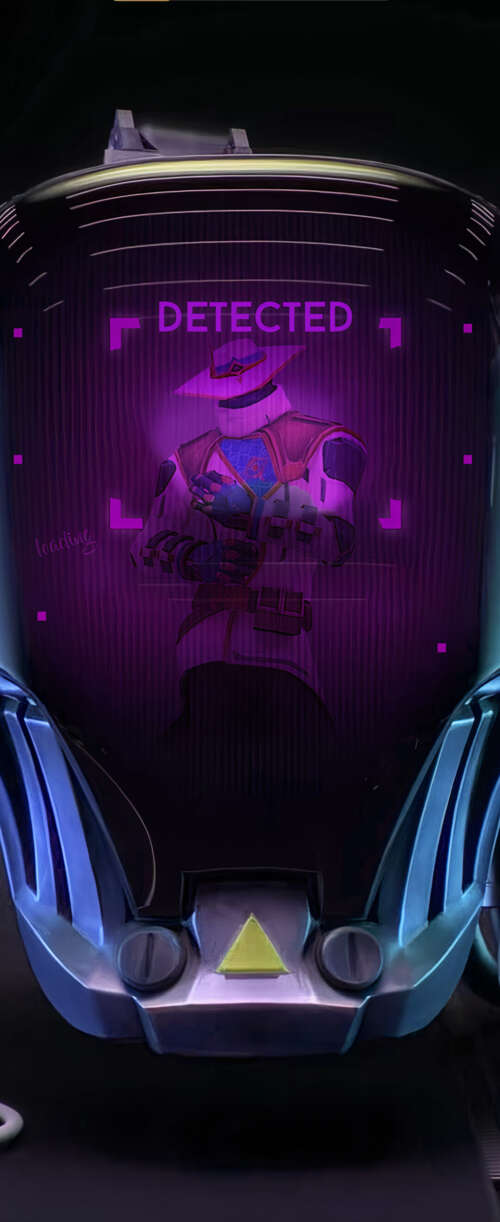 The robotic combat agent KAY/O from the video game Valorant in a tactical pose. Meizu Note 16 wallpapers for android