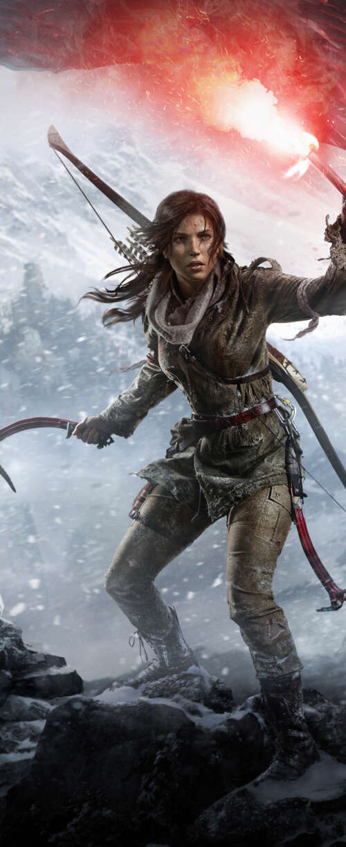 Close-up of Lara Croft from the video game Rise of the Tomb Raider Meizu Note 16 free background images