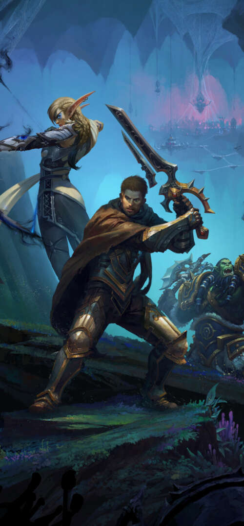 Alleria Windrunner, Anduin Wrynn, and Thrall from World of Warcraft UmiDigi Umidigi X hand phone wallpaper