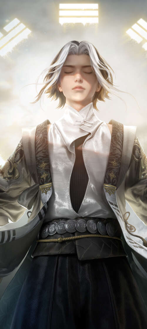 A magical mage character from Naraka: Bladepoint performing a spell. cell phone backgrounds free