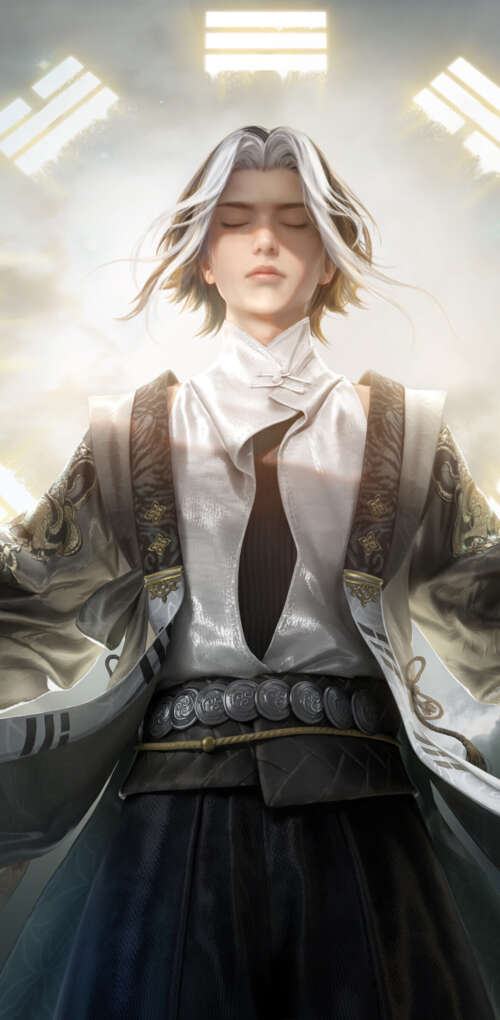 A magical mage character from Naraka: Bladepoint performing a spell. Huawei Mate 30 Pro cell phone backgrounds free