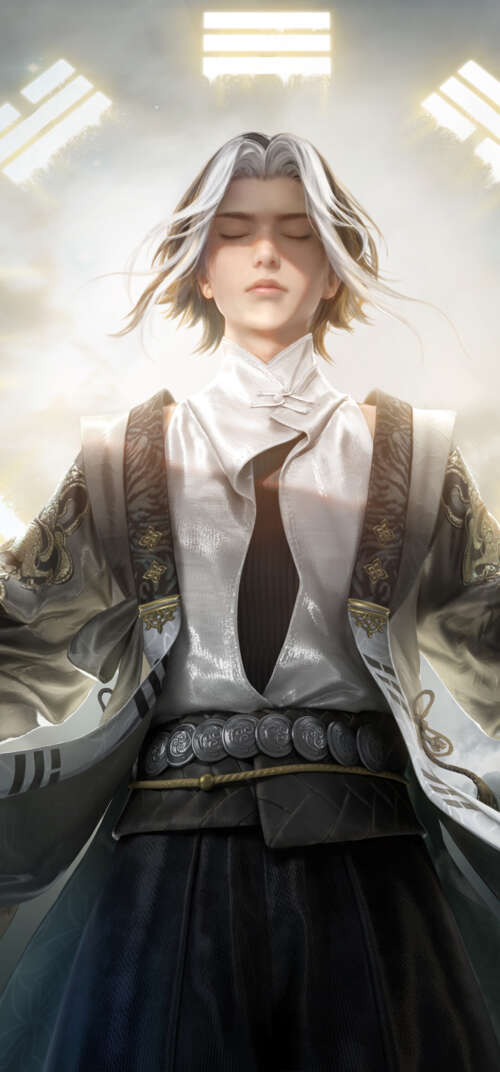 A magical mage character from Naraka: Bladepoint performing a spell. Samsung Galaxy S26 Ultra mobile wallpaper