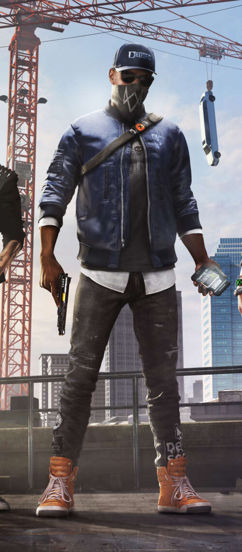 A group portrait of Marcus Holloway, Sitara Dhawan, and Wrench, the iconic hacker... Blackview WAVE 10 hand phone wallpaper