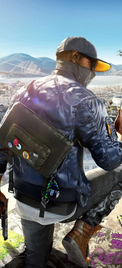 Marcus Holloway from the video game Watch Dogs 2 in an urban hacking setting. Honor X9d wallpaper photo gallery download