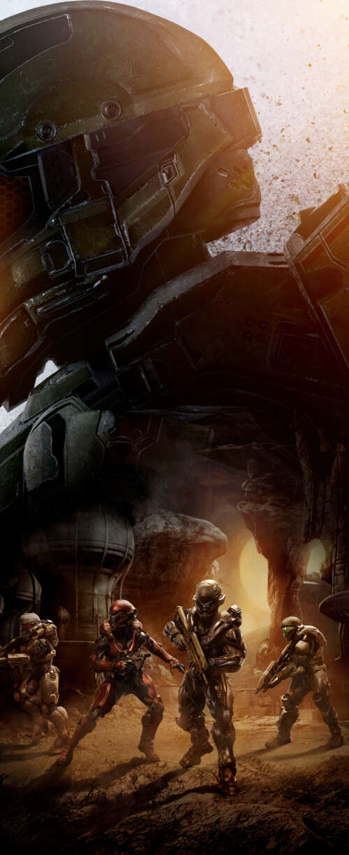 Il Master Chief, con l’iconica armatura MJOLNIR, dal videogioco Halo 5: Guardians. Samsung Galaxy Z Flip7 FE