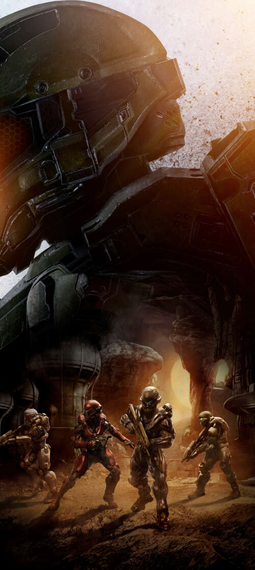Master Chief, il protagonista, indossa un'armatura MJOLNIR verde, tratta dalla serie...