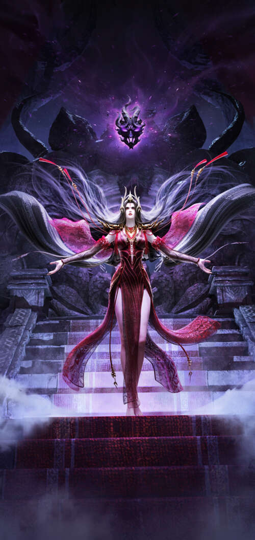 A mysterious witch-like character from the video game Naraka: Bladepoint featuring... TCL K70 free background