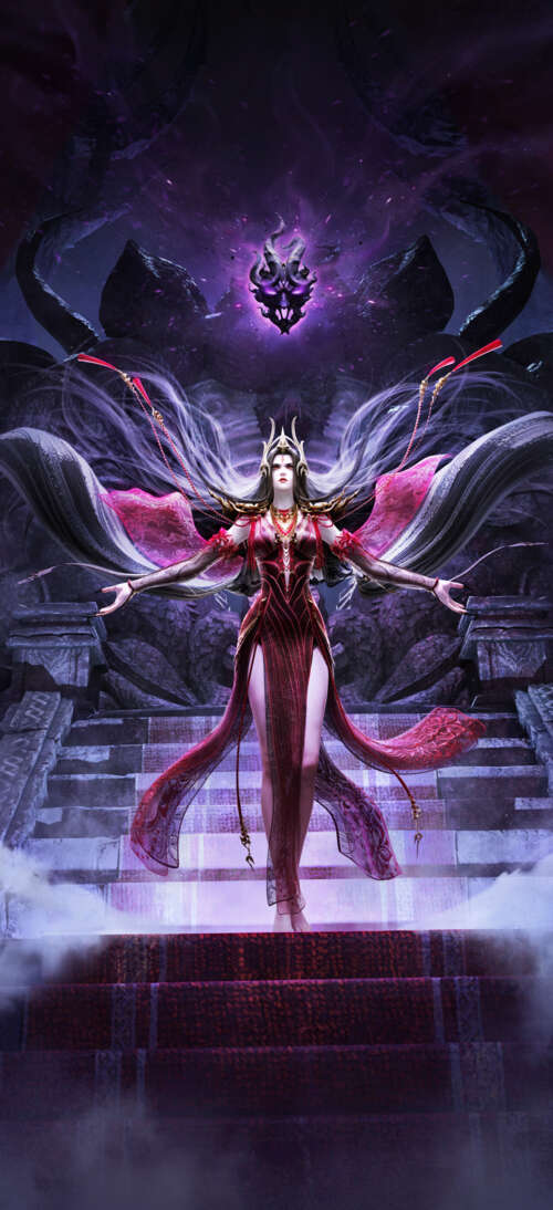 A mysterious witch-like character from the video game Naraka: Bladepoint featuring... realme neo7 Turbo hand phone wallpaper