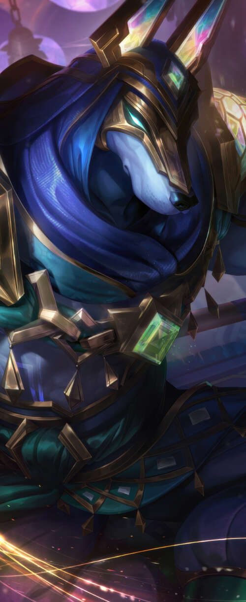 An epic and detailed illustration of the character Nasus from League of Legends. Meizu Note 16 background images hd