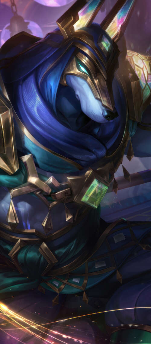 An epic and detailed illustration of the character Nasus from League of Legends. Doogee S300 Plus free background