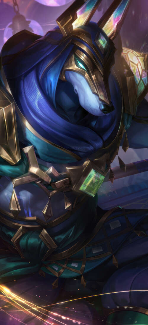An epic and detailed illustration of the character Nasus from League of Legends. realme neo7 Turbo download free wallpaper for phone