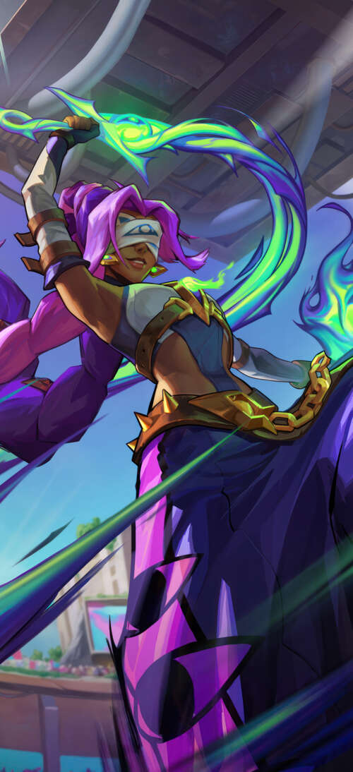 Illustrazioni dettagliate del personaggio di Nilah, tratta dal videogioco League... Oppo A6 GT