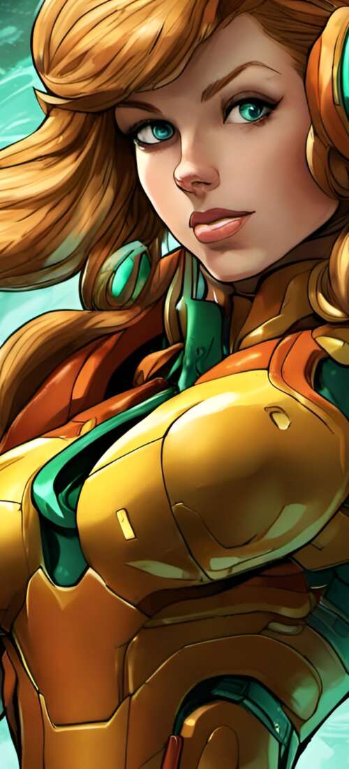 Samus Aran wearing her iconic Power Suit from the Metroid video game series. Honor X9d free background images