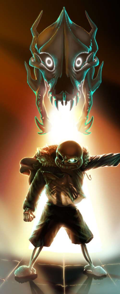 Sans, lo scheletro protagonista del videogioco Undertale, indossa la sua caratteristica... Samsung Galaxy Z Flip7 FE