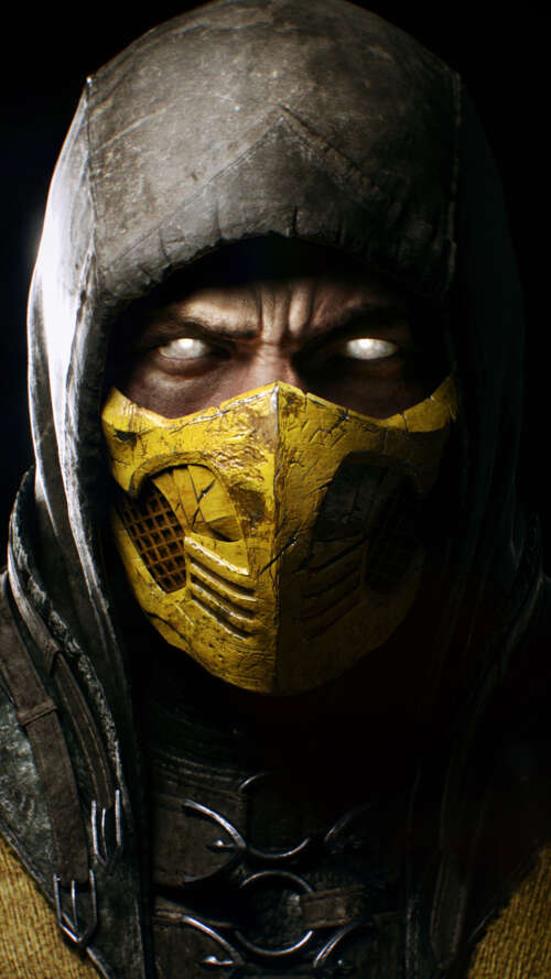 The legendary character Scorpion from the Mortal Kombat video game franchise. lava Play Max wallpaper