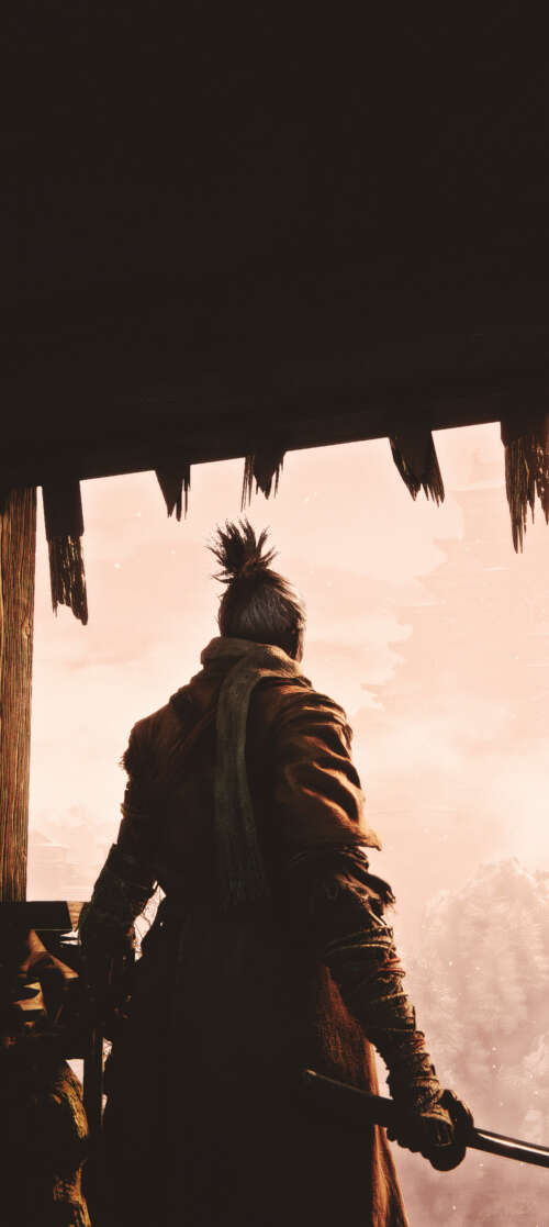 The character Sekiro from the video game Sekiro: Shadows Die Twice in a dramatic,... Oukitel WP58 Pro high definition wallpaper