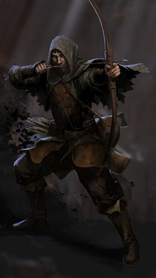A gritty dark fantasy character holding a weapon in a dimly lit, atmospheric dungeon... lava Play Max pictures for wallpaper