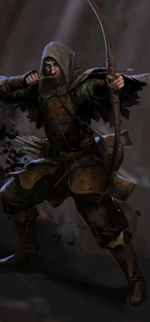 A gritty dark fantasy character holding a weapon in a dimly lit, atmospheric dungeon... UmiDigi Umidigi X lock screen wallpaper