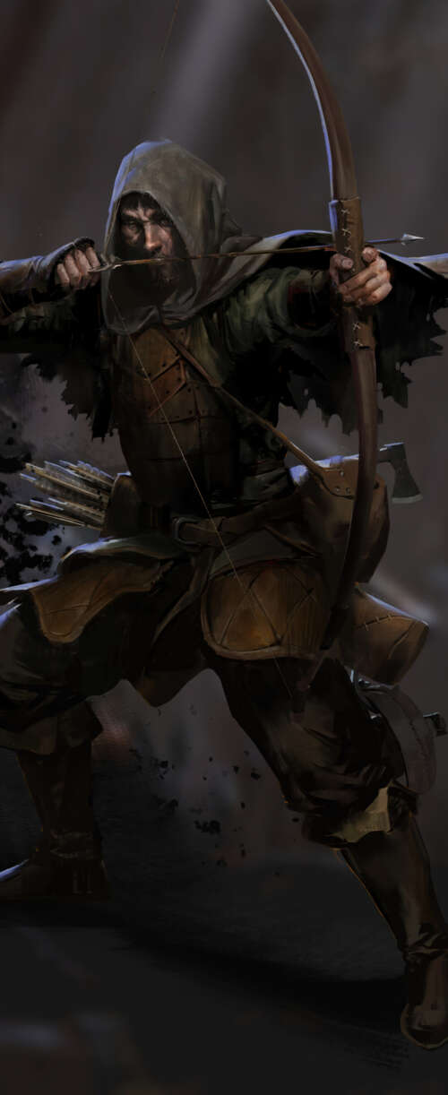 A gritty dark fantasy character holding a weapon in a dimly lit, atmospheric dungeon... Meizu Note 16 wallpapers for android
