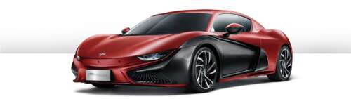 A sleek Qiantu K50 electric vehicle featuring a modern and aerodynamic design. Dual UHD free background