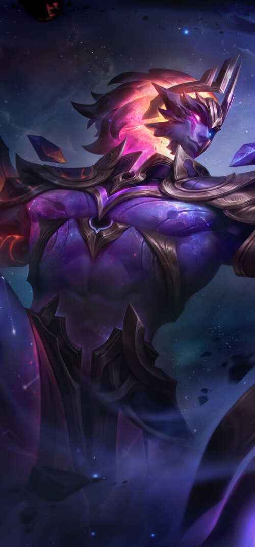 A detailed portrait of Sylas from League of Legends featuring his magical chains. Samsung Galaxy S26 Ultra hd background