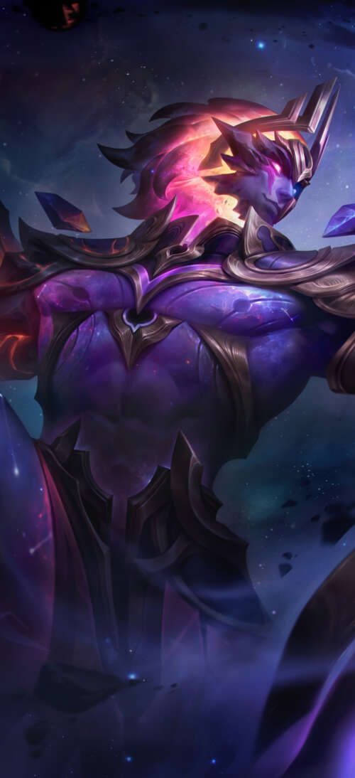 A detailed portrait of Sylas from League of Legends featuring his magical chains. realme neo7 Turbo background images hd
