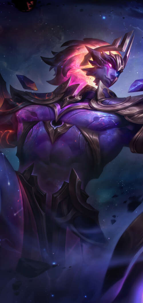 A detailed portrait of Sylas from League of Legends featuring his magical chains. TCL K70 wallpapers for android