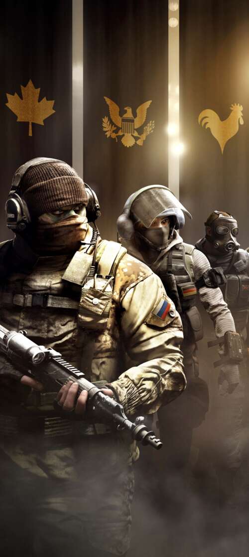 A tactical operator from Tom Clancy's Rainbow Six Siege prepared for combat with... Oukitel WP62 free wallpaper