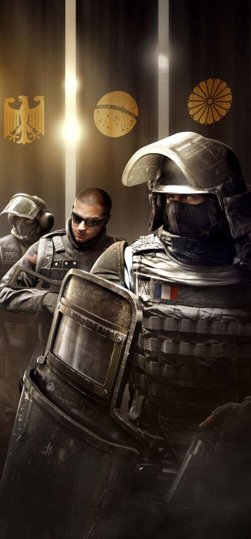 A tactical operator from Tom Clancy's Rainbow Six Siege prepared for combat with... Samsung Galaxy S26 Ultra download free wallpaper for phone