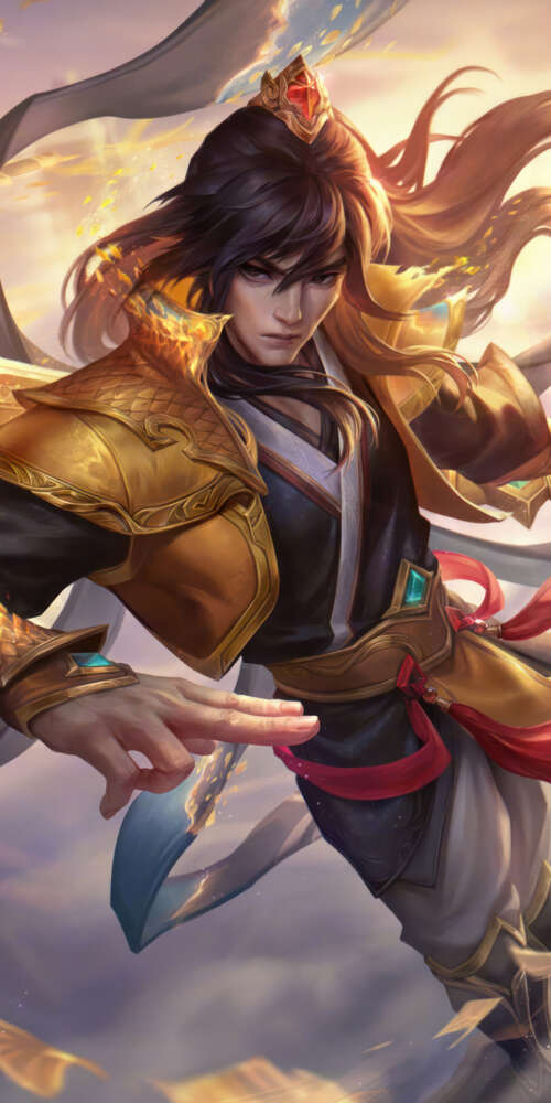 Talon from League of Legends prepared for a lethal strike with his iconic blades. Doogee Fire 3 Max download free phone wallpaper