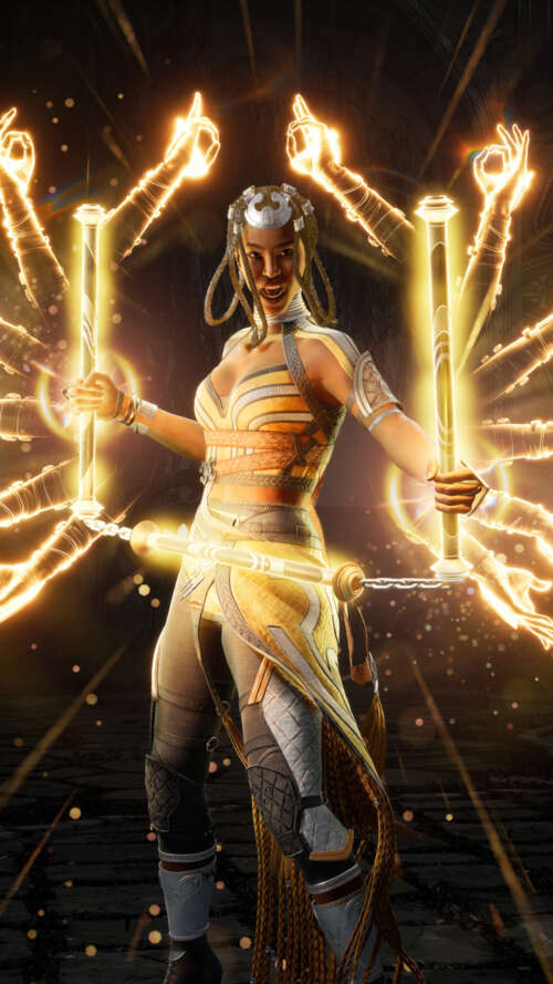 Tanya from the video game Mortal Kombat 1 lava Play Max download free wallpaper for phone