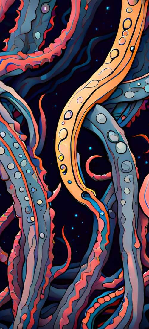 Abstract cosmic horror depiction of Cthulhu with massive tentacles emerging from... Honor X9d free hd wallpapers