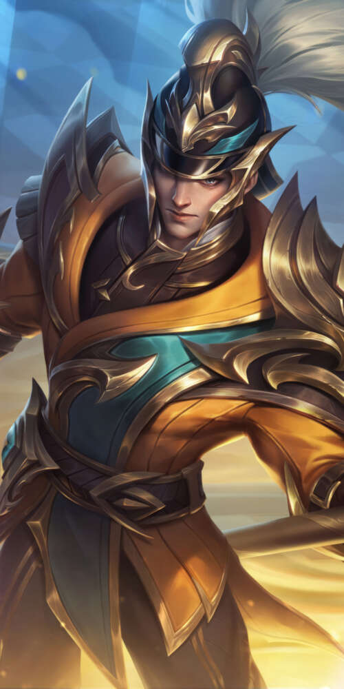 Xin Zhao from League of Legends holding his lance in a battle stance. Doogee Fire 3 Max free background images
