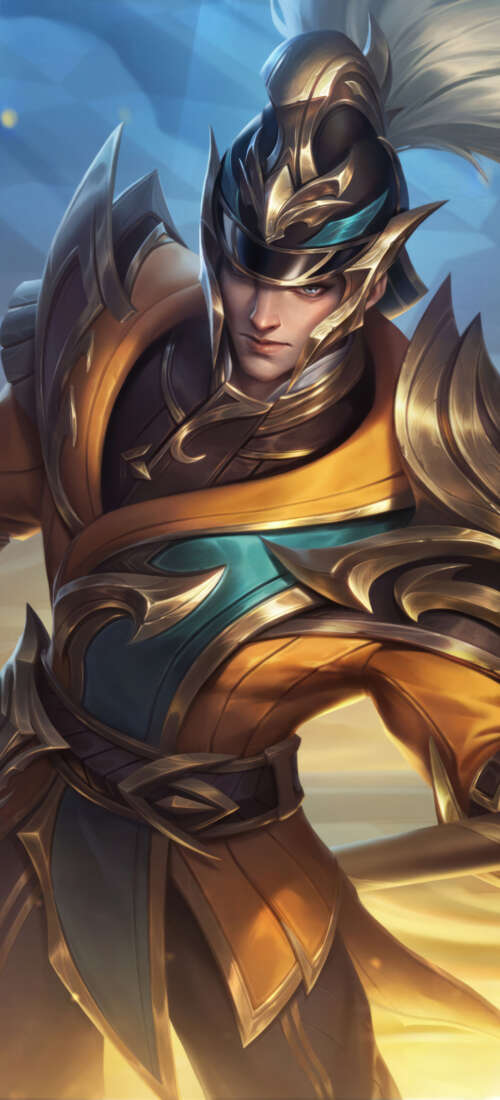 Xin Zhao from League of Legends holding his lance in a battle stance. Honor X9d hand phone wallpaper
