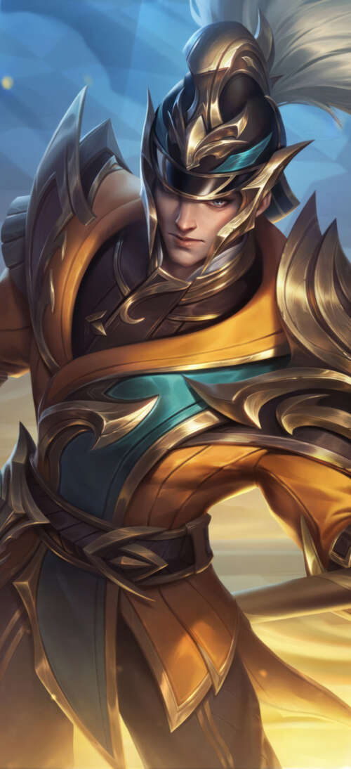 Xin Zhao from League of Legends holding his lance in a battle stance. realme neo7 Turbo free background
