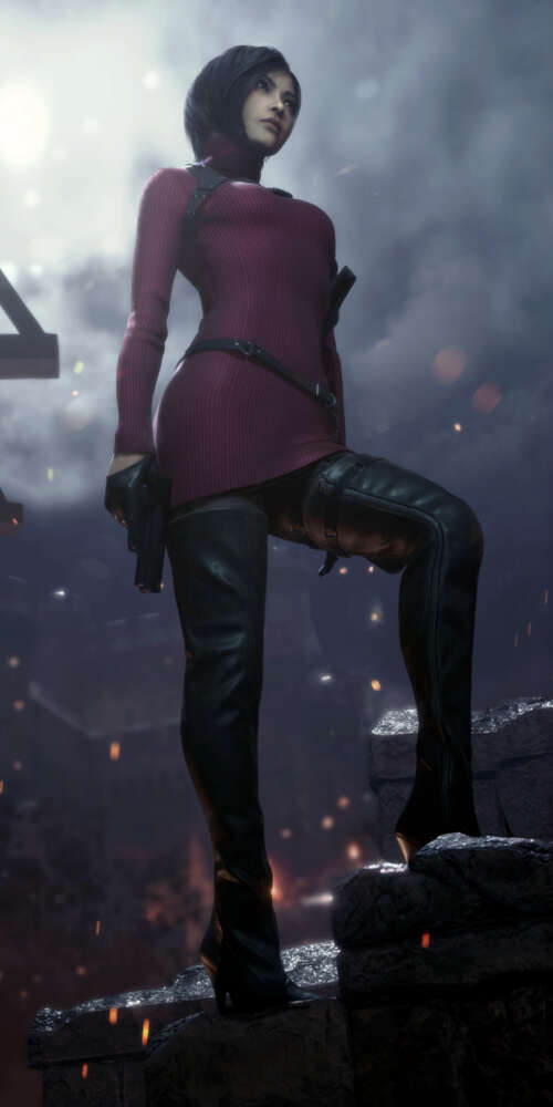 Un ritratto dettagliato del personaggio Ada Wong, tratto dal videogioco Resident... Doogee Fire 3 Ultra