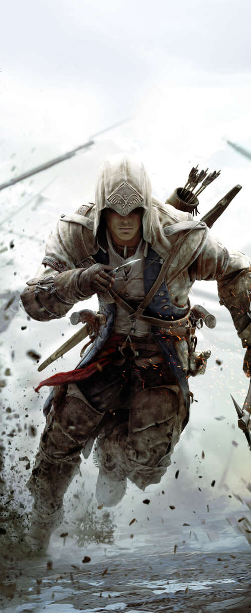 Connor Kenway, protagonista di Assassin's Creed III, indossa il suo caratteristico... Samsung Galaxy Z Flip7 FE