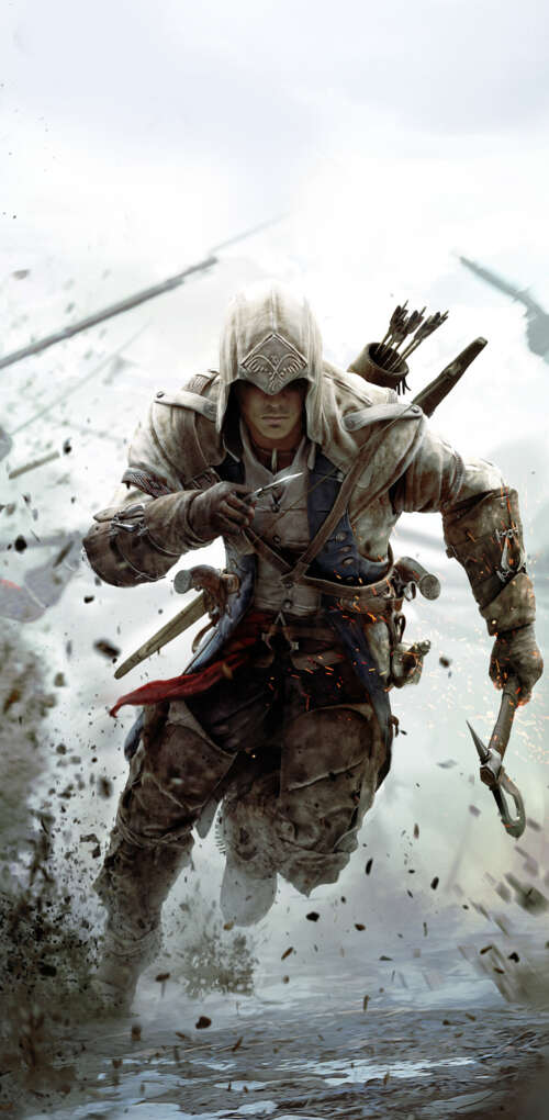 Connor Kenway, protagonista di Assassin's Creed III, indossa il suo caratteristico... Huawei Mate 30 Pro