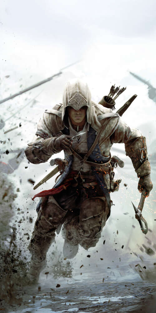 Connor Kenway, protagonista di Assassin's Creed III, indossa il suo caratteristico... Doogee Fire 3 Ultra