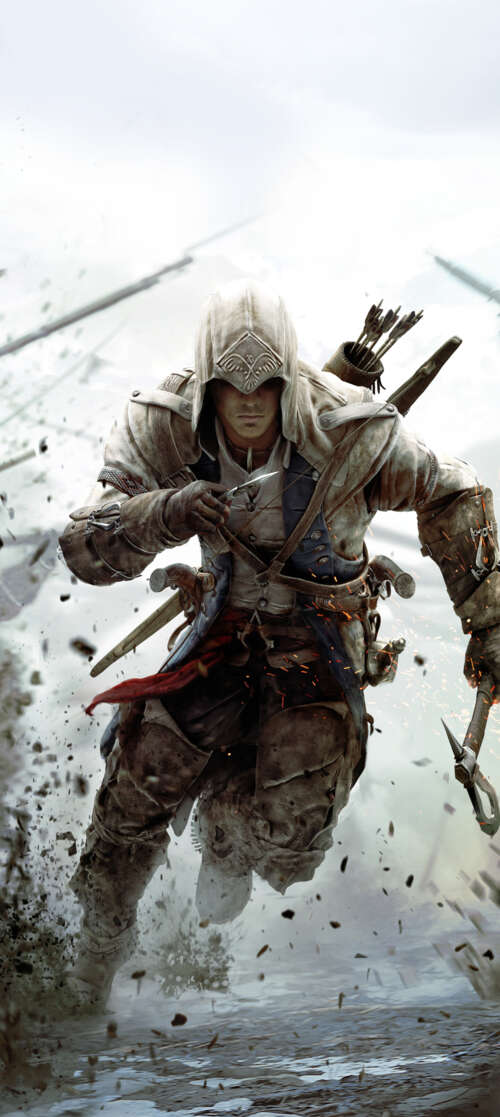 Connor Kenway, protagonista di Assassin's Creed III, indossa il suo caratteristico... itel A100