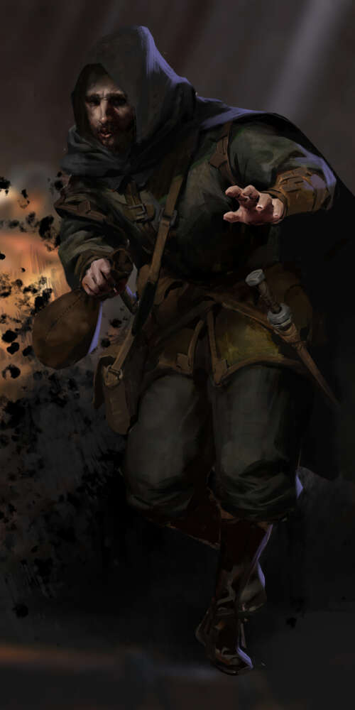 A menacing armored warrior from the game Dark and Darker in a dark, atmospheric dungeon... Doogee Fire 3 Max high definition wallpaper