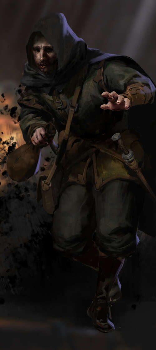 A menacing armored warrior from the game Dark and Darker in a dark, atmospheric dungeon... Oukitel WP62 high definition wallpaper