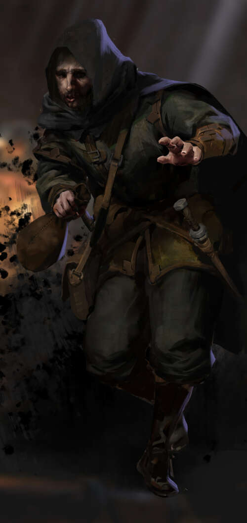 A menacing armored warrior from the game Dark and Darker in a dark, atmospheric dungeon... TCL K70 pictures for wallpaper